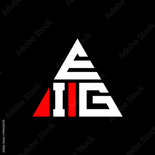 EIG triangle letter logo design with triangle shape. EIG triangle logo design monogram. EIG triangle vector logo template with red color. EIG triangular logo Simple, Elegant, and Luxurious Logo. EIG 
