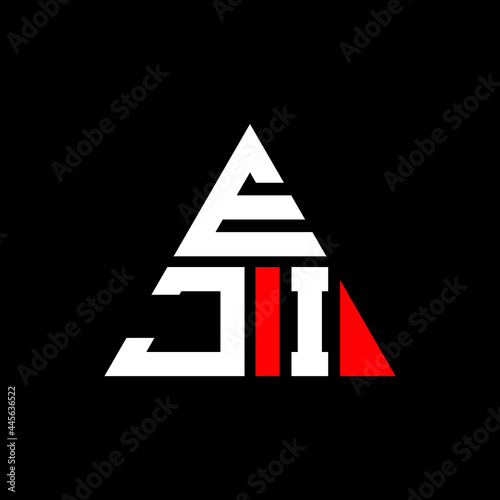 EJI triangle letter logo design with triangle shape. EJI triangle logo design monogram. EJI triangle vector logo template with red color. EJI triangular logo Simple, Elegant, and Luxurious Logo. EJI 