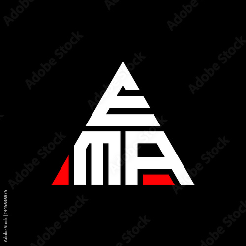 EMA triangle letter logo design with triangle shape. EMA triangle logo design monogram. EMA triangle vector logo template with red color. EMA triangular logo Simple, Elegant, and Luxurious Logo. EMA 