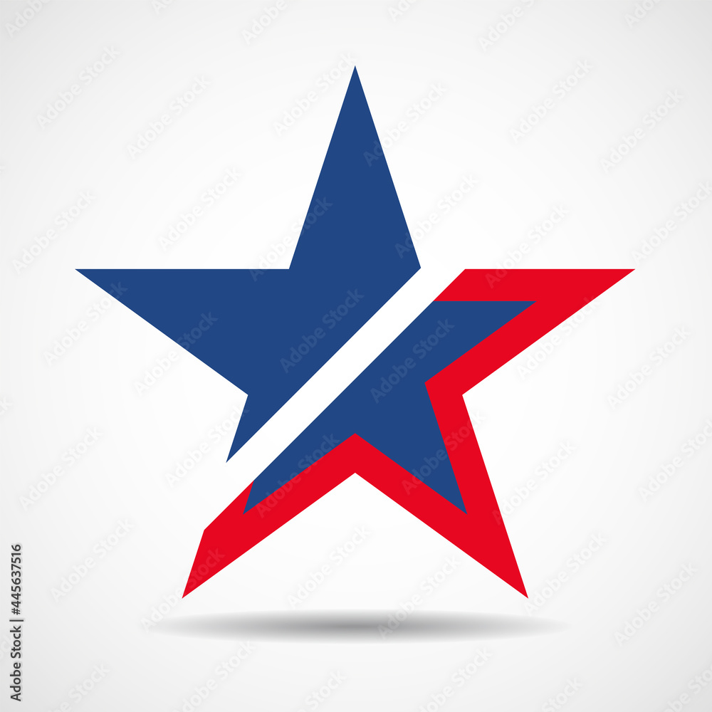 USA flag in star shape. American star. Independence day. Vector illustration USA flag in star shape. American star. Independence day. Vector illustration