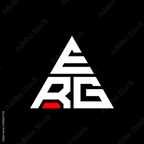 ERG triangle letter logo design with triangle shape. ERG triangle logo design monogram. ERG triangle vector logo template with red color. ERG triangular logo Simple, Elegant, and Luxurious Logo. ERG 