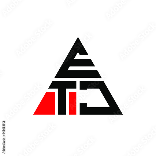 ETJ triangle letter logo design with triangle shape. ETJ triangle logo design monogram. ETJ triangle vector logo template with red color. ETJ triangular logo Simple, Elegant, and Luxurious Logo. ETJ 