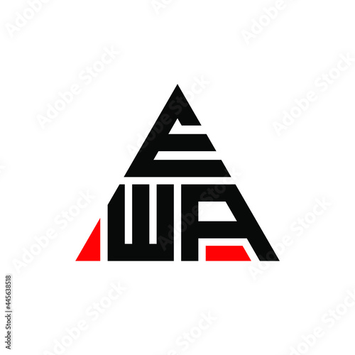 EWA triangle letter logo design with triangle shape. EWA triangle logo design monogram. EWA triangle vector logo template with red color. EWA triangular logo Simple, Elegant, and Luxurious Logo. EWA 