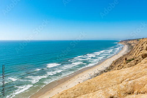 The beautiful California coast near blacks beach in San Diego County  California. A wonderful cloudless day 