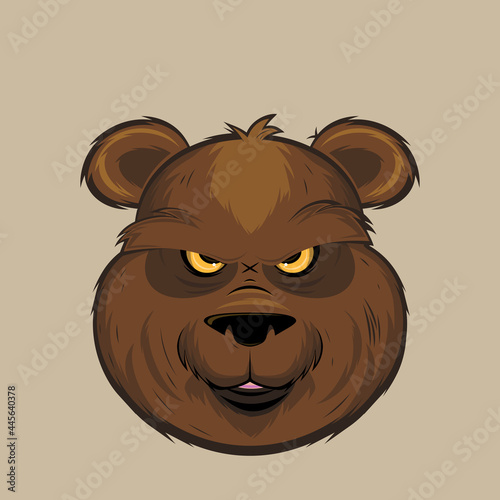 cartoon illustration of an angry grizzly bear head