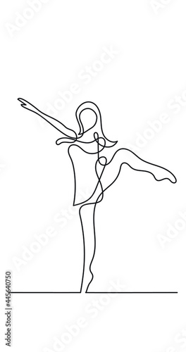 one line drawing of dancing beautiful woman dancer