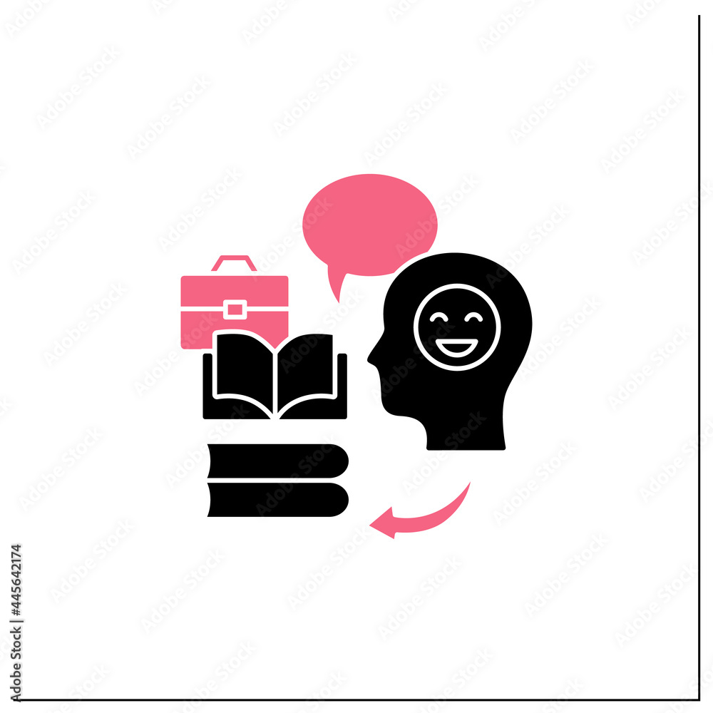 Teaching positive behaviors glyph icon.Managing emotions.Conflict management concept.Filled flat sign. Isolated silhouette vector illustration Teaching positive behaviors glyph icon.Managing emotions.Conflict management concept.Filled flat sign. Isolated silhouette vector illustration