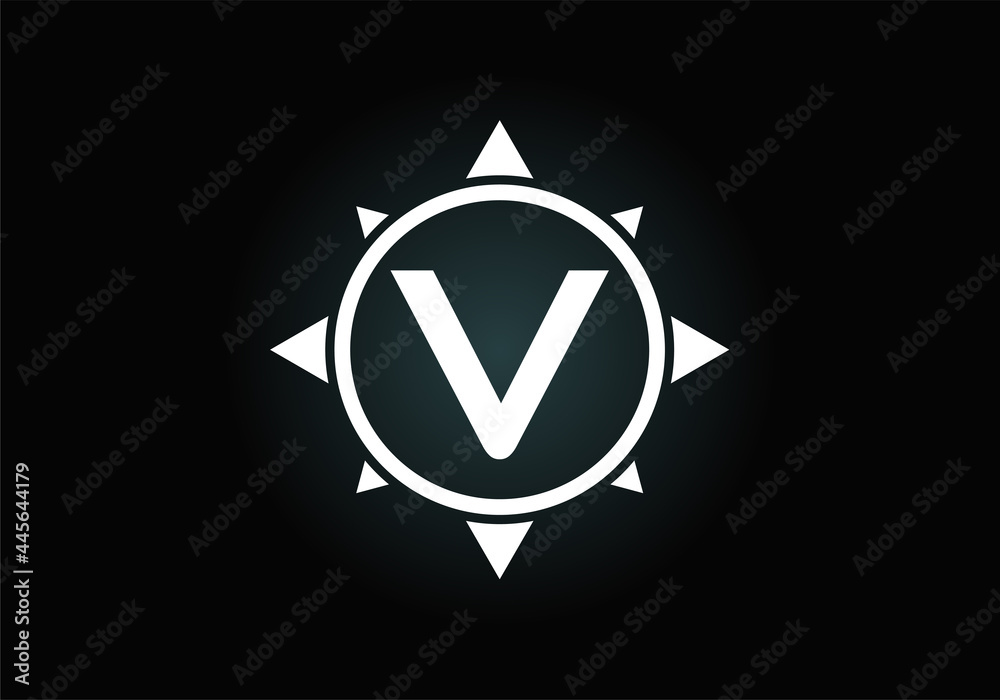 Initial V monogram letter alphabet in a compass. Font emblem. Compass logo sign symbol. Modern vector logo design for business and company identity. Initial V monogram letter alphabet in a compass. Font emblem. Compass logo sign symbol. Modern vector logo design for business and company identity.