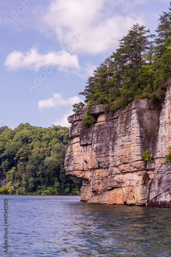 Massive Rock Wall Overlooking Summersville Lake in Summersville  West Virginia