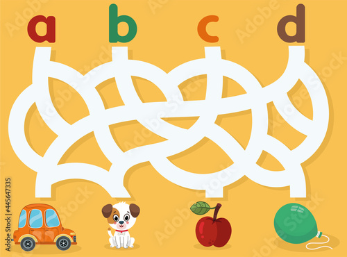 Educational matching game for kids. Vector illustration.