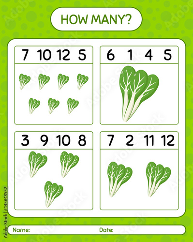 How many counting game with komatsuna. worksheet for preschool kids  kids activity sheet  printable worksheet
