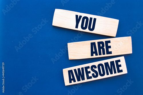 Text sign showing You are awesome photo
