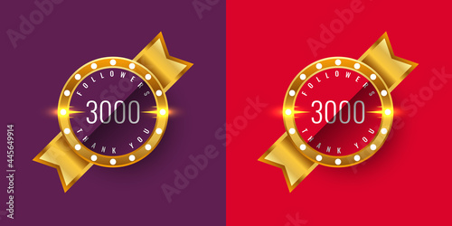 Thank You 3000 Followers with gold emblem