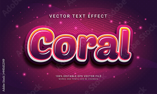 Coral editable text effect themed under water