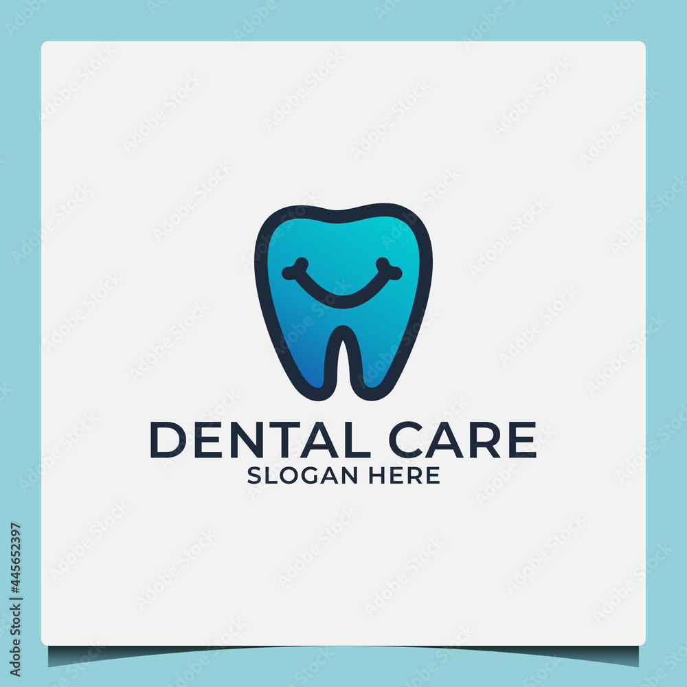 dental care, smile dental logo design template for your company or community