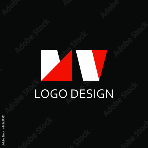 Letter mv for logo company design