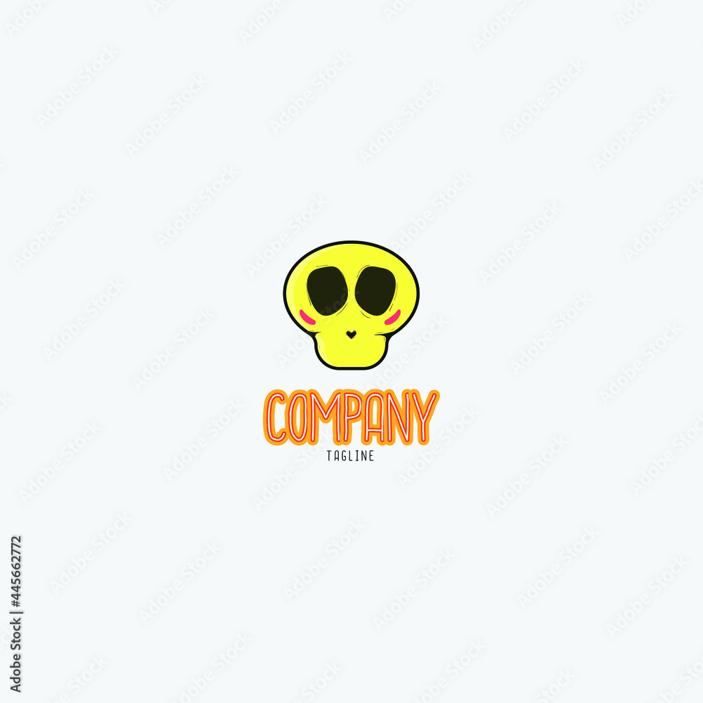 Fototapeta premium Cute Skull Logo design Illustration