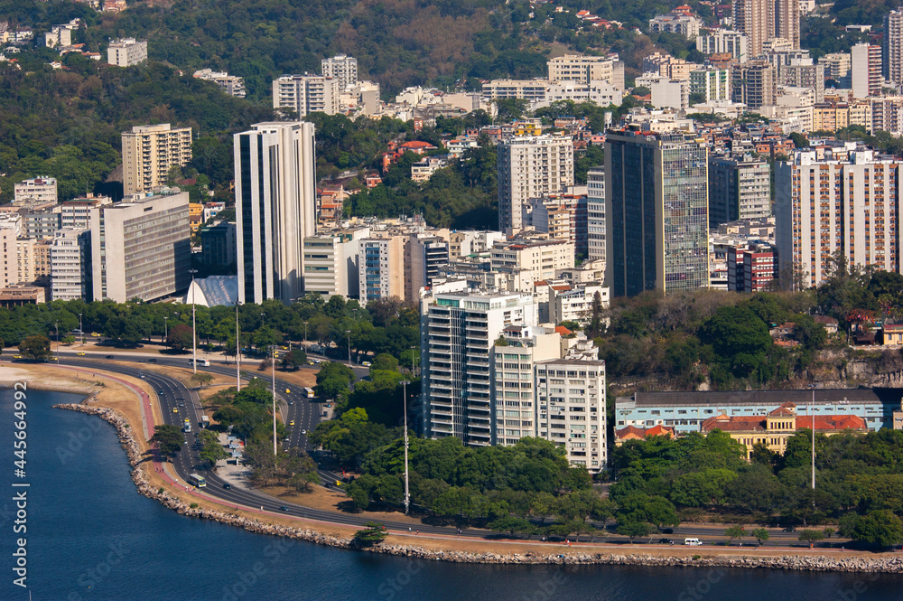 aerial view of the buildings in the neighborhood of Praia de Botafogo and the Flamengo Park aerial view of the buildings in the neighborhood of Praia de Botafogo and the Flamengo Park