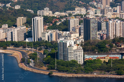 aerial view of the buildings in the neighborhood of Praia de Botafogo and the Flamengo Park