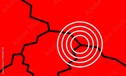 Earthquake from underground crack. Geological hazard.