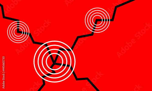 Earthquake from underground crack. Geological hazard.