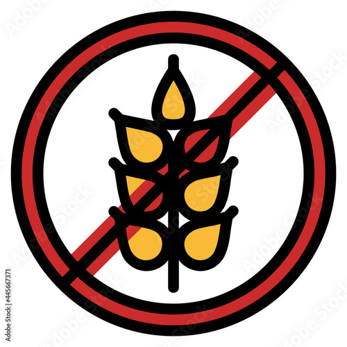 gluten free line icon