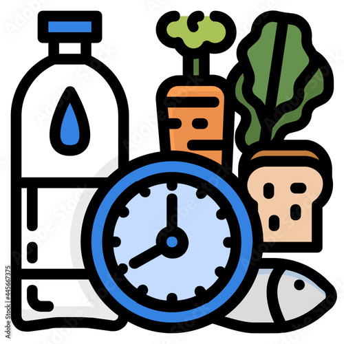 intermittent fasting line icon