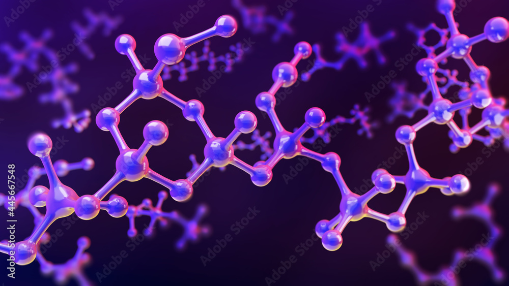 Science or medical background with molecules, Nano technology and research,3d illustration,3d rendering