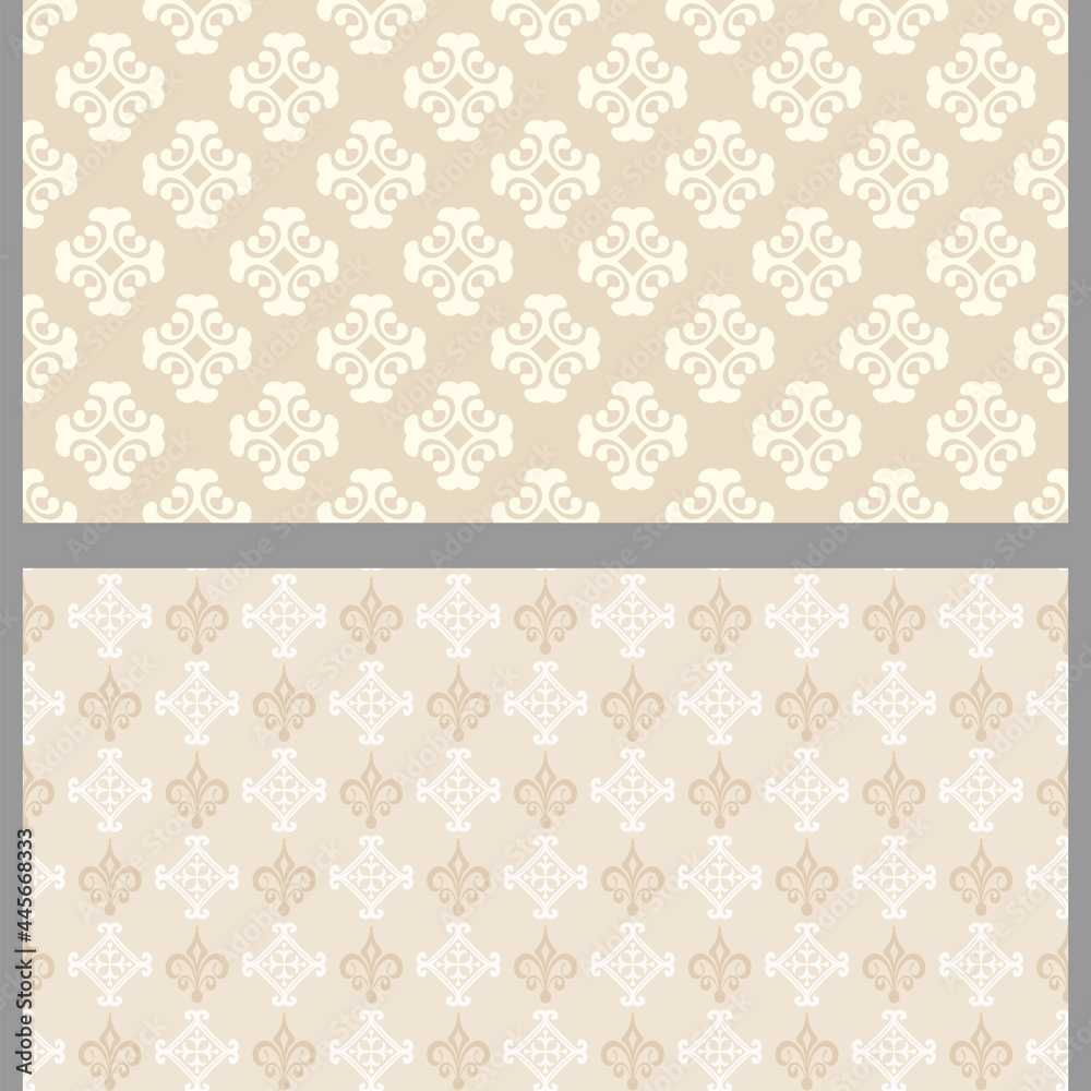 custom made wallpaper toronto digitalBeige background patterns with decorative elements. Set. Suitable for decorating book covers, posters, wallpapers, invitations, postcards. Seamless pattern, texture. Vector image