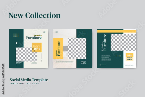 Simple and Minimalist furniture store instagram social media post template