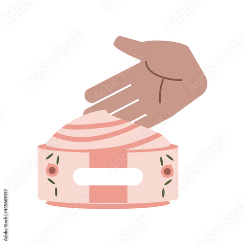 hand with moisturizer cosmetic