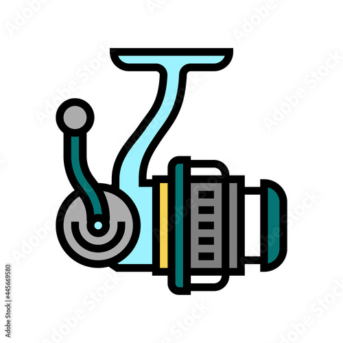 spinning reel color icon vector. spinning reel sign. isolated symbol illustration
