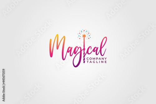 Magic Show logotype, magical performance lettering composition for your logo, emblem, invitation vector logo design illustration