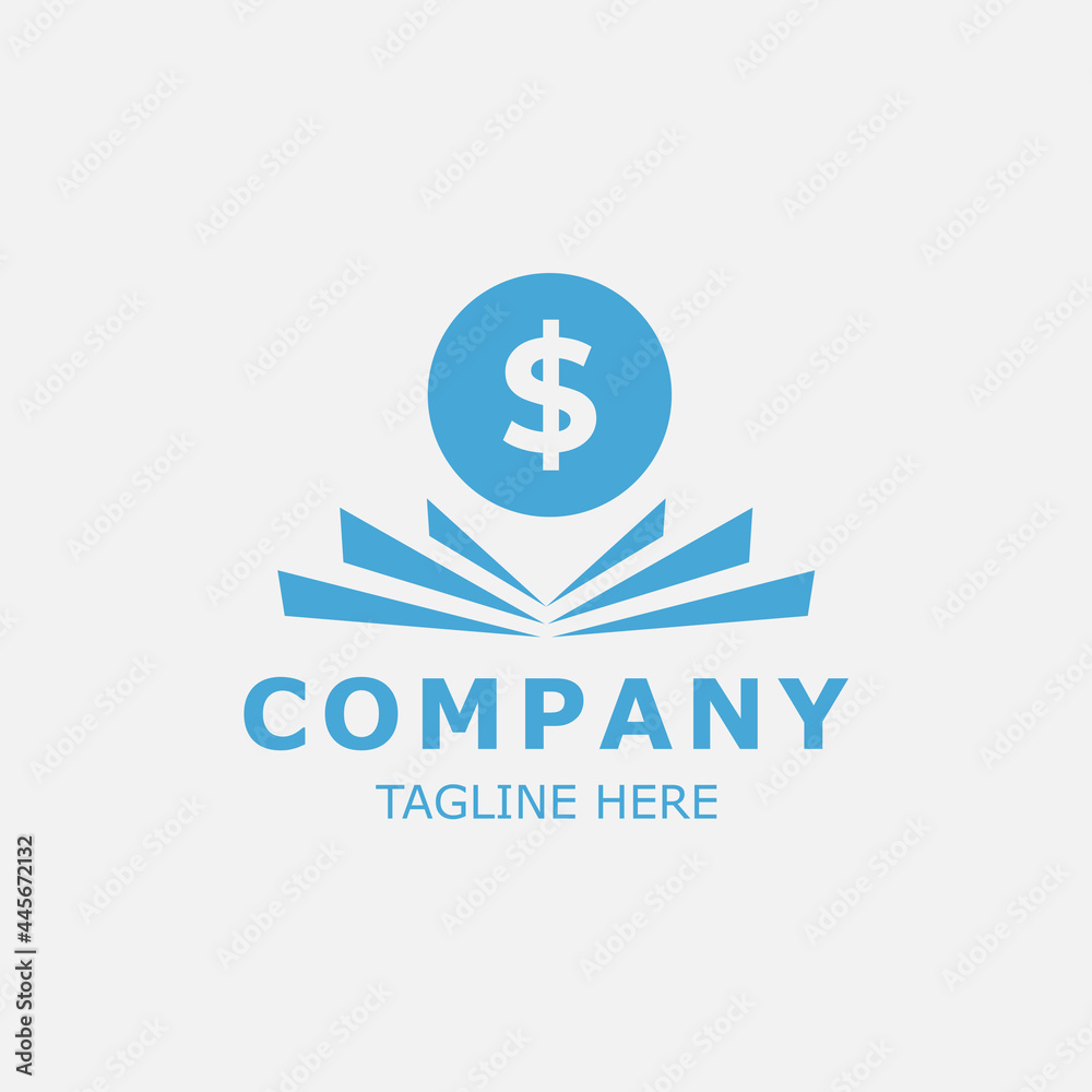 simple book and money logo design template elements