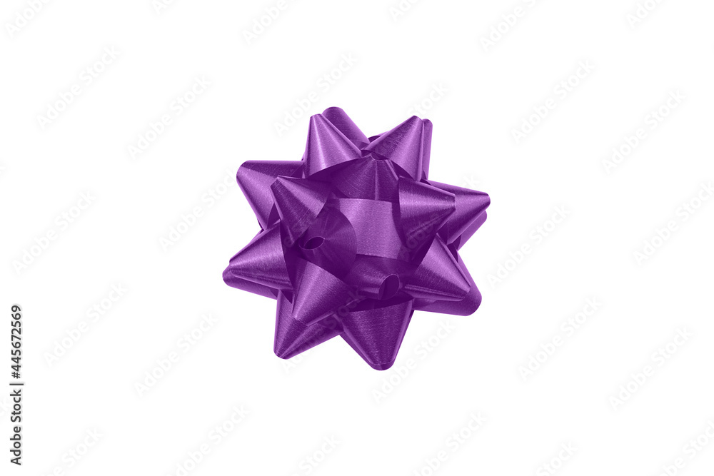 Purple bow isolated on white background. Christmas ornaments, festive element, presents wrapping decor. Purple bow isolated on white background. Christmas ornaments, festive element, presents wrapping decor.