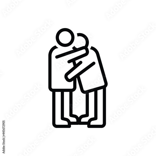 Black line icon for rely