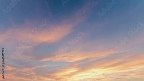 Beautiful clouds with light during sunset time nature background Time Lapse footage, red orange blue sunset sky cloud 4k footage. photo