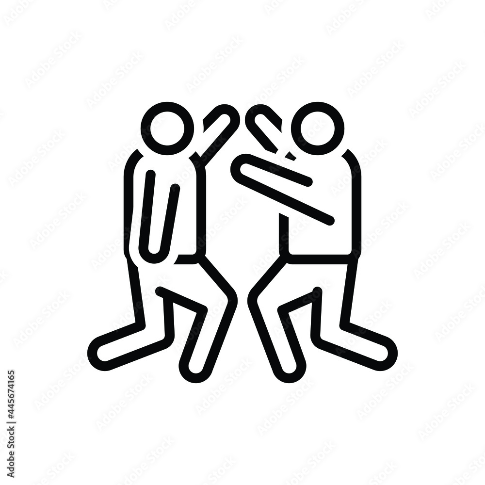 Obraz premium Black line icon for dance