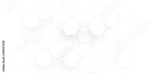 Fototapeta Naklejka Na Ścianę i Meble -  hexagon concept design abstract technology background vector EPS, Abstract white hexagon concept background, soft white background.