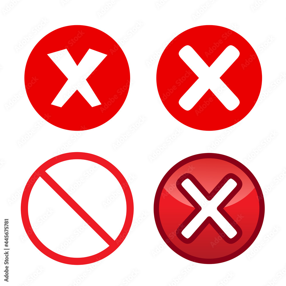 Cross Red Icon - Amazing vector rounded icon set suitable for game asset, animation, app, sign, sticker, children book, x sign, wrong, declined or exit button and illustration in general - Vector Icon Cross Red Icon - Amazing vector rounded icon set suitable for game asset, animation, app, sign, sticker, children book, x sign, wrong, declined or exit button and illustration in general - Vector Icon