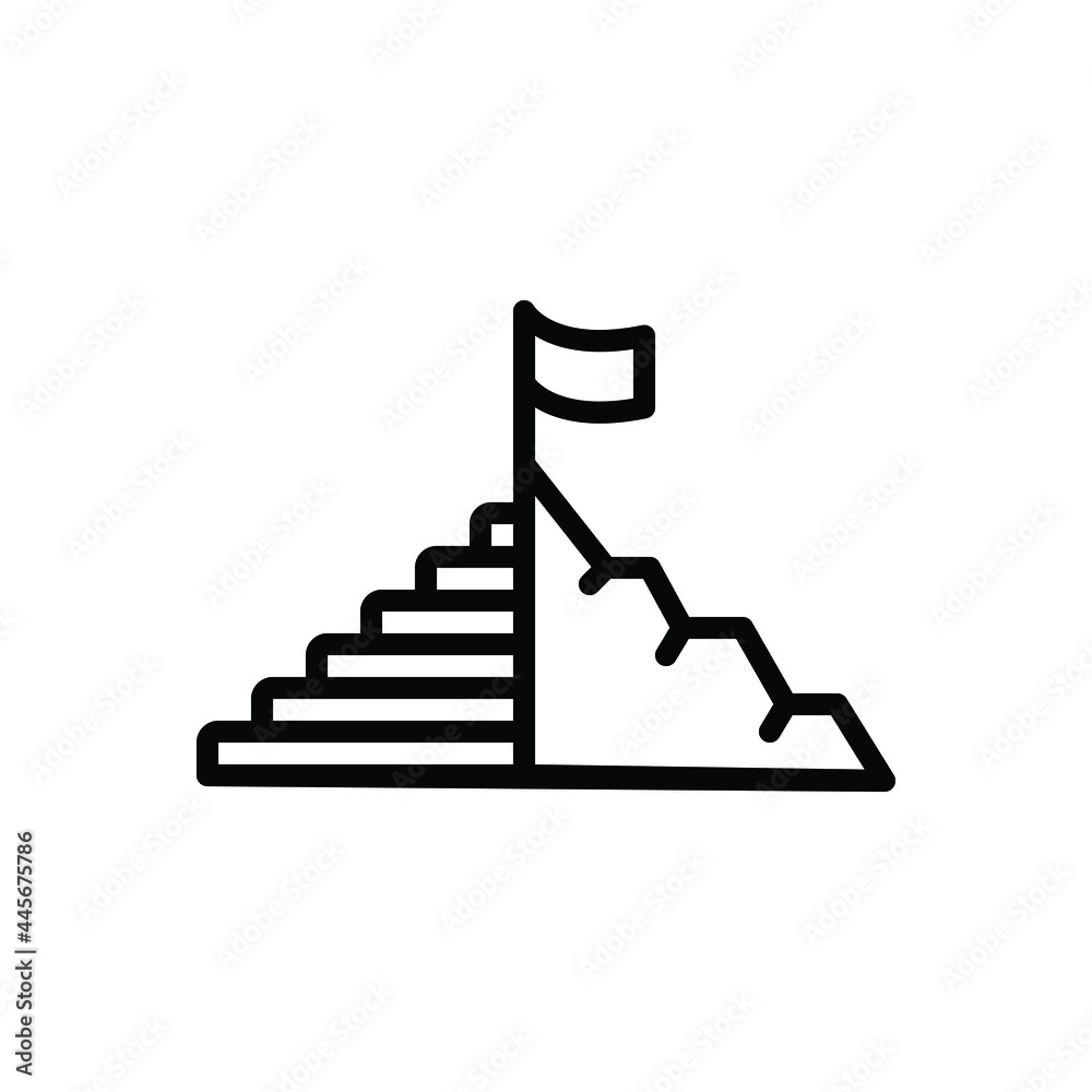 Black line icon for achieving Black line icon for achieving