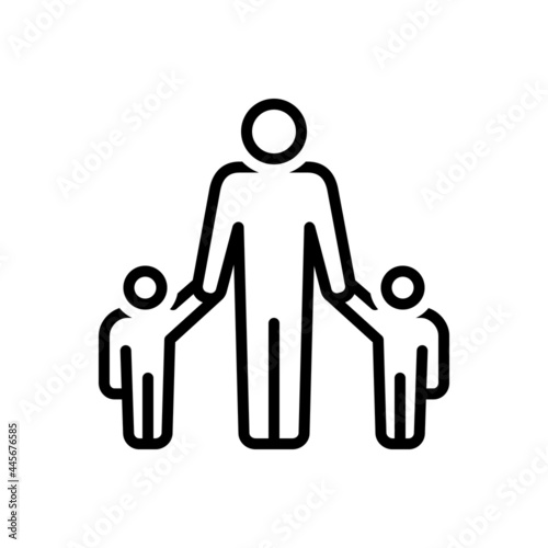 Black line icon for sons