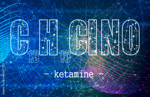 Formula of Ketamine. Concept of medicine and pharmacy photo