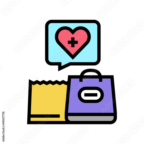 grocery shopping homecare service color icon vector. grocery shopping homecare service sign. isolated symbol illustration