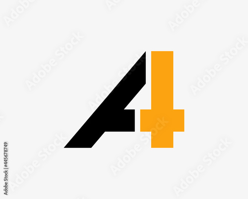 Linked Logo AT. Flat Vector Logo Design Ideas Template Element