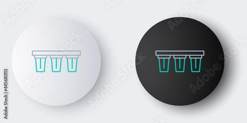 Line Water filter icon isolated on grey background. System for filtration of water. Reverse osmosis system. Colorful outline concept. Vector