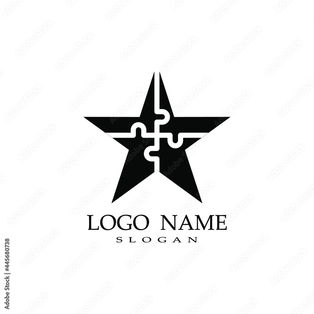 Obraz premium puzzle combination star logo