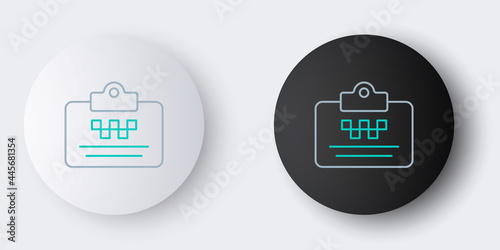Line Taxi driver license icon isolated on grey background. Colorful outline concept. Vector