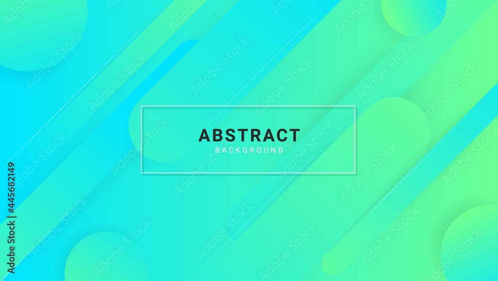 Modern Abstract Gradient Vibrant Green Blue Background With 3d Rounded Shapes Design. Can Be Use For Landing, Banner, Motion Or Cover.