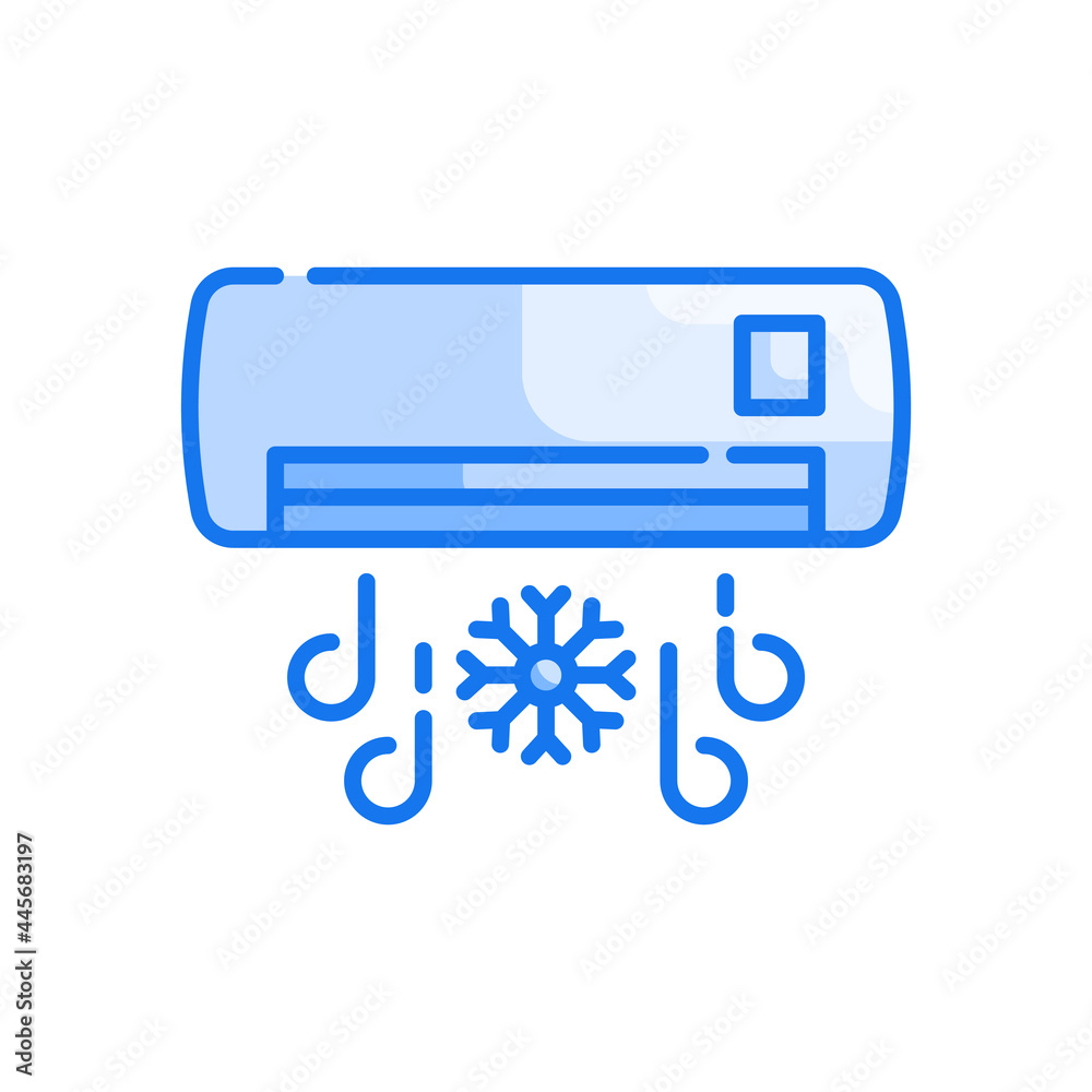 Air conditioning vector Blue colours icon style illustration. EPS 10 file Air conditioning vector Blue colours icon style illustration. EPS 10 file